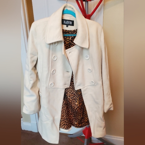 Marvin Richards Jackets & Blazers - Marvin Richards Cream Wool Blend Long Coat XL